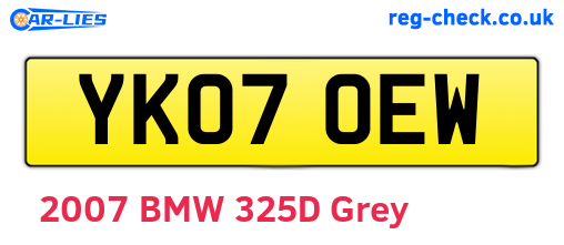 YK07OEW are the vehicle registration plates.