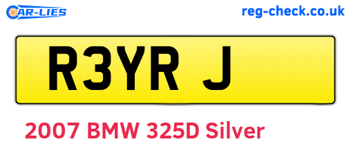 R3YRJ are the vehicle registration plates.