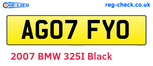 AG07FYO are the vehicle registration plates.