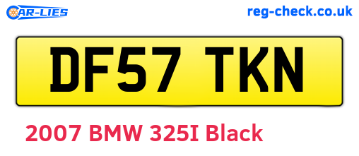 DF57TKN are the vehicle registration plates.