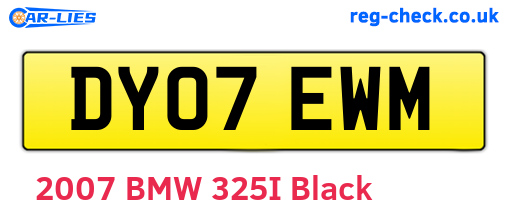DY07EWM are the vehicle registration plates.