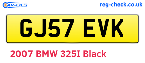 GJ57EVK are the vehicle registration plates.