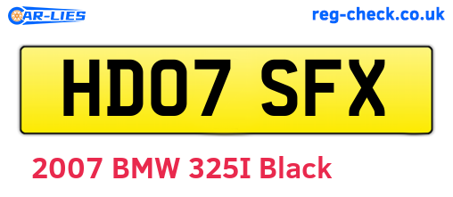 HD07SFX are the vehicle registration plates.