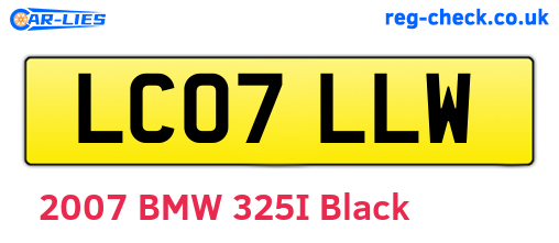 LC07LLW are the vehicle registration plates.