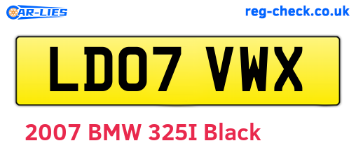 LD07VWX are the vehicle registration plates.