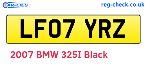 LF07YRZ are the vehicle registration plates.