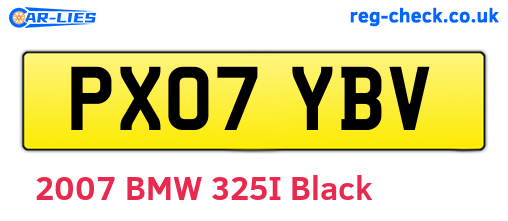 PX07YBV are the vehicle registration plates.