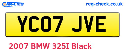 YC07JVE are the vehicle registration plates.