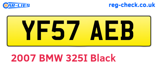 YF57AEB are the vehicle registration plates.
