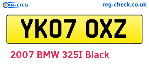 YK07OXZ are the vehicle registration plates.