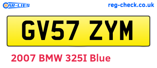 GV57ZYM are the vehicle registration plates.