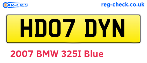 HD07DYN are the vehicle registration plates.