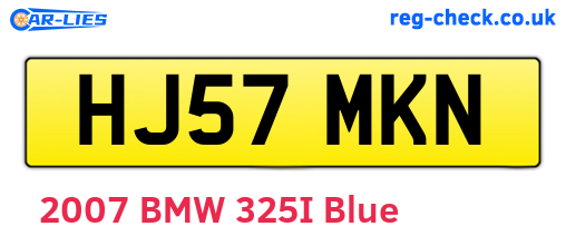 HJ57MKN are the vehicle registration plates.