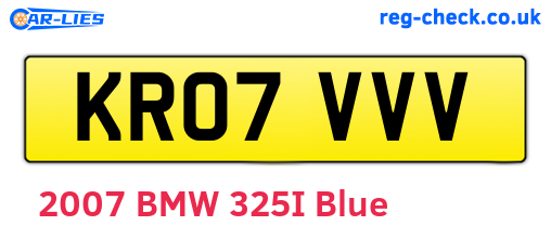 KR07VVV are the vehicle registration plates.