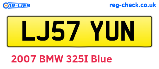 LJ57YUN are the vehicle registration plates.