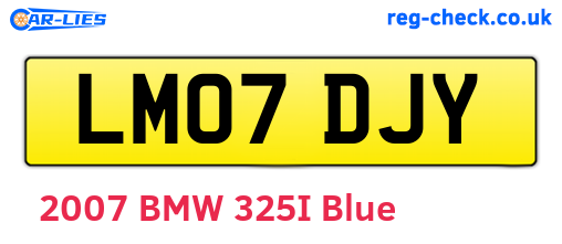 LM07DJY are the vehicle registration plates.