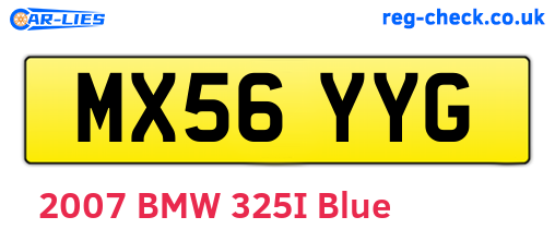 MX56YYG are the vehicle registration plates.