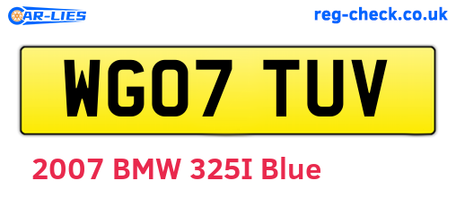 WG07TUV are the vehicle registration plates.