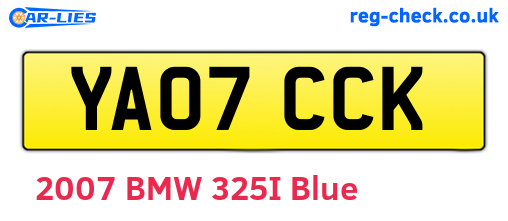 YA07CCK are the vehicle registration plates.