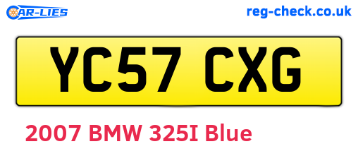 YC57CXG are the vehicle registration plates.