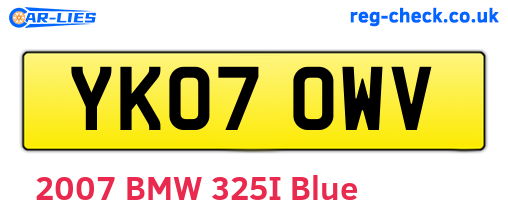 YK07OWV are the vehicle registration plates.