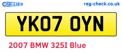 YK07OYN are the vehicle registration plates.