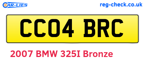 CC04BRC are the vehicle registration plates.