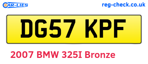 DG57KPF are the vehicle registration plates.