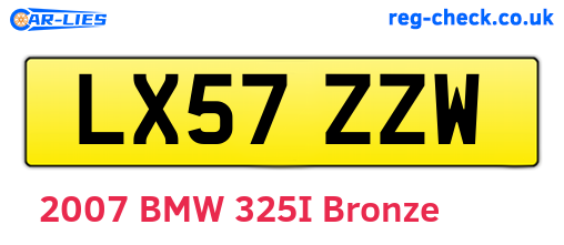 LX57ZZW are the vehicle registration plates.