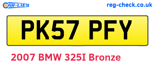 PK57PFY are the vehicle registration plates.