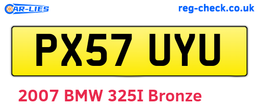 PX57UYU are the vehicle registration plates.