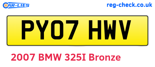 PY07HWV are the vehicle registration plates.
