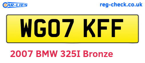 WG07KFF are the vehicle registration plates.