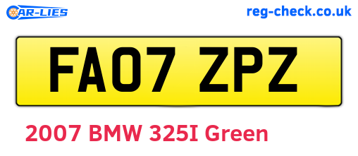FA07ZPZ are the vehicle registration plates.