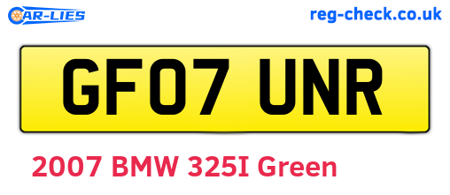 GF07UNR are the vehicle registration plates.