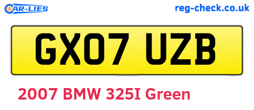 GX07UZB are the vehicle registration plates.