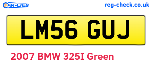 LM56GUJ are the vehicle registration plates.