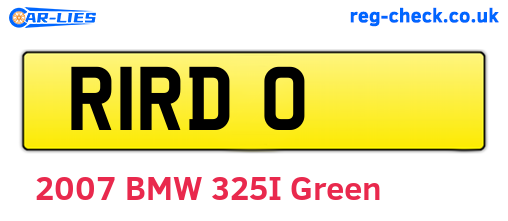 R1RDO are the vehicle registration plates.