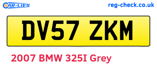 DV57ZKM are the vehicle registration plates.