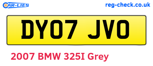DY07JVO are the vehicle registration plates.