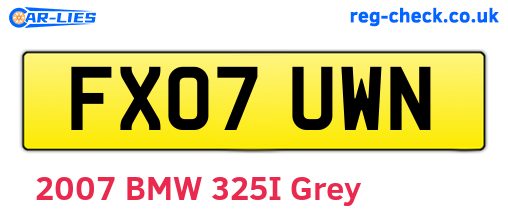FX07UWN are the vehicle registration plates.