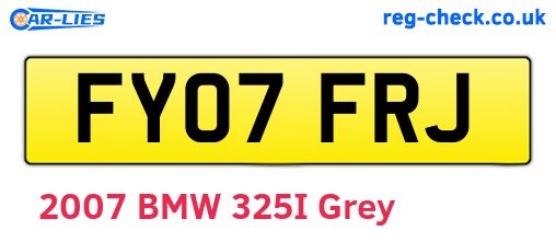 FY07FRJ are the vehicle registration plates.