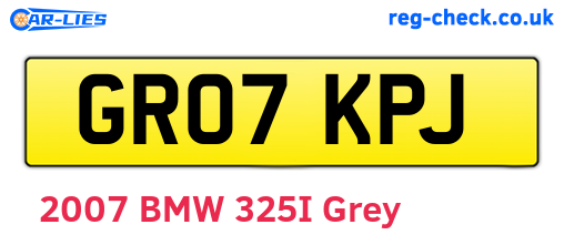 GR07KPJ are the vehicle registration plates.
