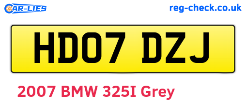 HD07DZJ are the vehicle registration plates.