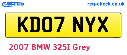 KD07NYX are the vehicle registration plates.