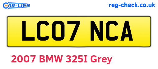 LC07NCA are the vehicle registration plates.