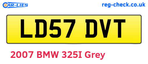 LD57DVT are the vehicle registration plates.