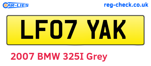 LF07YAK are the vehicle registration plates.