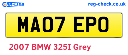 MA07EPO are the vehicle registration plates.