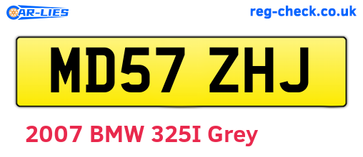 MD57ZHJ are the vehicle registration plates.